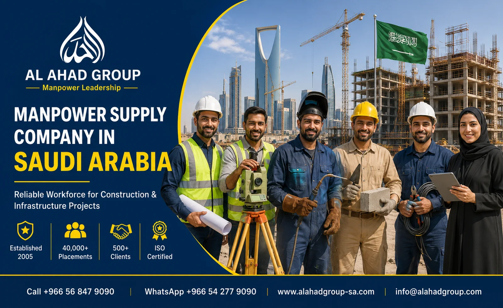 فريق AL AHAD GROUP لدعم توريد القوى العاملة لأصحاب الأعمال في القصيم بالمملكة العربية السعودية